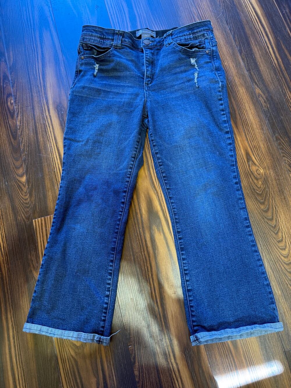 Democracy Ab Technology Straight Leg Cuffed Ankle Length Jeans Size 12